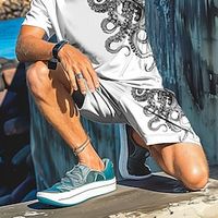 Carefree Interlude X Joshua Jo Men's Octopus Printed Vacation Beach Board Shorts Lightinthebox