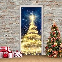 Christmas 3D Stickers Waterproof Door Stickers Xmas Door Mural Peel Self Adhesive Wallpaper PVC Sticker Removable Wall Decal for Home Office Decoration miniinthebox - thumbnail