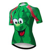 21Grams Women's Short Sleeve Cycling Jersey Summer Spandex Polyester Green 3D Watermelon Fruit Bike Jersey Top Mountain Bike MTB Road Bike Cycling Quick Dry Moisture Wicking Breathable Sports miniinthebox - thumbnail