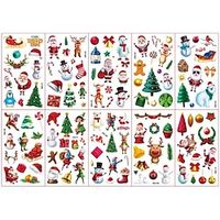 10pcs, Christmas Series Tattoo Stickers, Temporary Stickers For Kids, Temporary Tattoos Stickers For Kids, Waterproof Face Stickers, Arm Stickers, Fun Party Gathering Supplies Gifts Lightinthebox - thumbnail