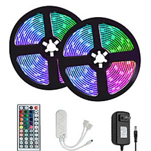 10m LED Smart Strip Lights TV Backlight RGB WiFi APP control Music Sync 5M 10M 5050 SMD Color Changing with 44-Key IR Controller and Adapter for Bedroom Kitchen Home Party Decoration Not Waterproof miniinthebox