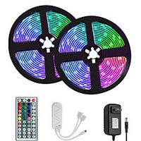 10m LED Smart Strip Lights TV Backlight RGB WiFi APP control Music Sync 5M 10M 5050 SMD Color Changing with 44-Key IR Controller and Adapter for Bedroom Kitchen Home Party Decoration Not Waterproof miniinthebox - thumbnail