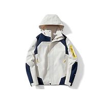 Women's Raincoat Waterproof Rain Jacket Windproof Trench Coat Sport Outdoor Hiking Hooded Jacket with Pockets Casual Jacket Long Sleeve Winter Coat Warm White Black Green Lightinthebox - thumbnail