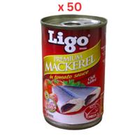 Ligo Premium Mackerel In Tomato Sauce With Chili 155G Pack of 50