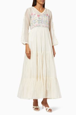 Mira Maxi Dress in Cotton Silk Blend Mira Maxi Dress in Cotton Silk Blend