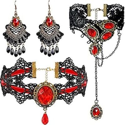 Euro-american CARNIVAL Necklace Bracelet Earring Set Lace vintage alloy fringe bracelet Ring Earring Mask Lightinthebox
