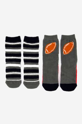 Kids Boys 2 Pack Super Soft Socks Grey/Black Combo Kids Boys 2 Pack Super Soft Socks Grey/Black Combo
