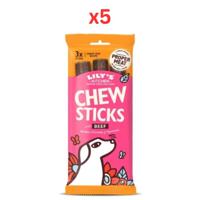 Lily's Kitchen Dog Chew Sticks with Beef Dog Treats 120G (Pack Of 5)