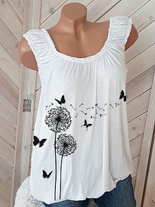 Print Sleeveless T-shirt