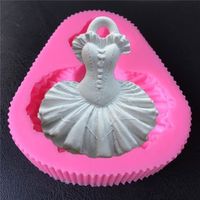 Silicone Ballet Dress Shape Cake Fondant Mold Chocolate Cookies Mould DIY Baking Decorating Tools