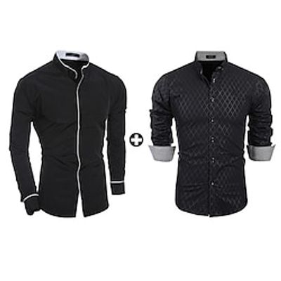 Men's As Picture Dress Shirt Button Up Shirt Sets Long Sleeve Button Down Collar Office Career Going out Plain Basic Polyester Spring Fall Lightinthebox Men's As Picture Dress Shirt Button Up Shirt Sets Long Sleeve Button Down Collar Office Career Going out Plain Basic Polyester Spring Fall Lightinthebox