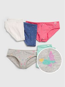 Kids Organic Cotton Butterfly Print Bikini Briefs (5-Pack)