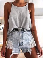 Spaghetti Strap Round Neck Sleeveless Cami - thumbnail