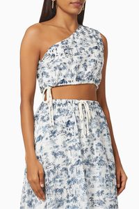 Dimitri One-shoulder Crop Top in Cotton