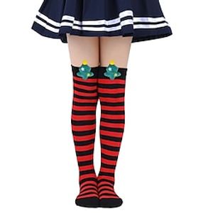 Kids Girls' Christmas Stockings 10# red and white-thin  Christmas tree 18# green and white strips  Christmas tree 1# blue and red strips  Christmas tree Striped Print Spring Fall Cute Home 3-12 Lightinthebox