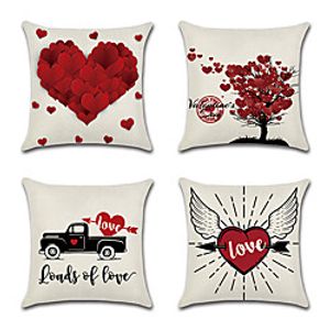 Valentine's Day Double Side Cushion Cover 4PC Soft Decorative Square Throw Pillow Cover Cushion Case Pillowcase for Bedroom Livingroom Superior Quality Machine Washable Indoor Cushion for Sofa Couch Bed Chair Lightinthebox