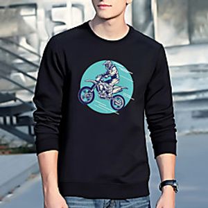 Unisex Pullover Motorcycle Print Casual Casual Hoodies Sweatshirts  Blue Yellow Khaki Lightinthebox