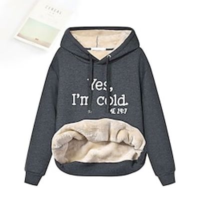 Women's Hoodie Sweatshirt Pullover Fleece Fuzzy Teddy Drawstring Print Black Gray Letter Casual Sports Hoodie Long Sleeve Top Micro-elastic Fall Winter Lightinthebox Women's Hoodie Sweatshirt Pullover Fleece Fuzzy Teddy Drawstring Print Black Gray Letter Casual Sports Hoodie Long Sleeve Top Micro-elastic Fall Winter Lightinthebox
