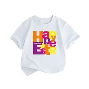Kids Boys T shirt Tee Cartoon Letter Short Sleeve Children Top Casual Adorable Daily Summer Black 3-10 Years Lightinthebox