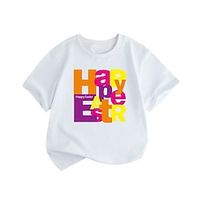 Kids Boys T shirt Tee Cartoon Letter Short Sleeve Children Top Casual Adorable Daily Summer Black 3-10 Years Lightinthebox - thumbnail