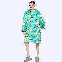Adults' Oversized Hoodie Blanket Wearable Blanket With Pocket Bear Cat Fruit Print Onesie Pajamas polyester fibre Cosplay For Men's Women's Christmas Animal Sleepwear Cartoon Festival  Holiday Lightinthebox - thumbnail