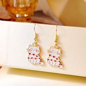 1 Pair Drop Earrings Earrings For Women's Gift Daily Date Alloy Heart Cat Animal Lightinthebox