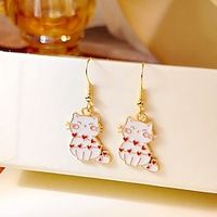 1 Pair Drop Earrings Earrings For Women's Gift Daily Date Alloy Heart Cat Animal Lightinthebox - thumbnail