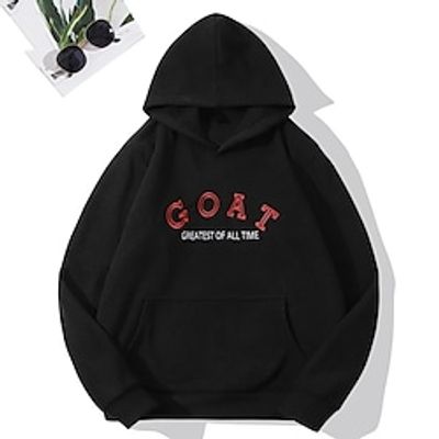 Men's Hoodie Light Khaki. Black Blue Pink Hooded Letter Pocket Holiday Going out Streetwear Cool Casual Winter Spring   Fall Clothing Apparel Hoodies Sweatshirts  miniinthebox