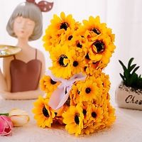 Women's Day Gifts Sunflower Teddy Bear Doll Bear Ornament Kids Toy Animal Home Decor Terrace Bookshelf Fireplace Indoor Ornament Mothers Day Gift Mother's Day Gifts for MoM Lightinthebox