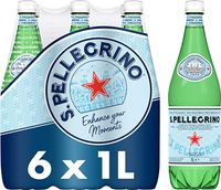 San Pellegrino Sparkling Natural Mineral Water 1L Plastic (Pack of 6)