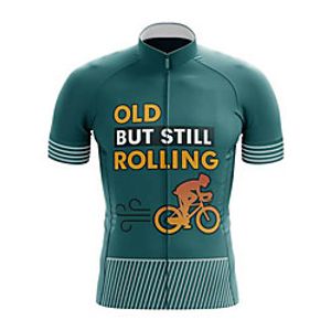 21Grams Men's Short Sleeve Cycling Jersey Summer Spandex Polyester Green Bike Jersey Top Mountain Bike MTB Road Bike Cycling Quick Dry Moisture Wicking Breathable Sports Clothing Apparel  Athleisure Lightinthebox