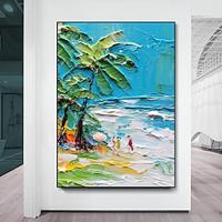 Large Beach Oil Painting hand painted Abstract Landscape Painting Colorful Seascape Decor painting for Living Room Wall Art Personalized Gifts on Canvas Lightinthebox