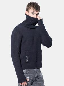 High Collar Knitted Casual Sweater