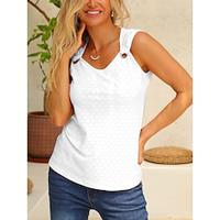 Women's Camisole Daily White Sleeveless Elegant V Neck Summer Spring Lightinthebox - thumbnail