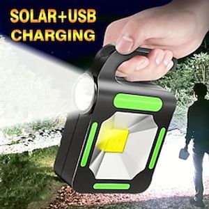 1pc LED Camping Lantern, IPX4 Waterproof, Lantern Flashlight for Hurricane Emergency, Hiking, Home and Outdoor, Battery Model Or Solar Rechargeable, USB Charging Handheld Light Lightinthebox