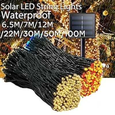 20501002003005001000 LED Solar String Lights Outdoor Waterproof Solar Festoon Fairy Light for Garden Christmas Festival Decor Lightinthebox 20501002003005001000 LED Solar String Lights Outdoor Waterproof Solar Festoon Fairy Light for Garden Christmas Festival Decor Lightinthebox
