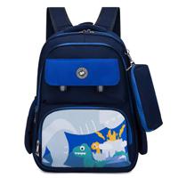 Eazy Kids Dino School Bag With Pencil Case - Dark Blue