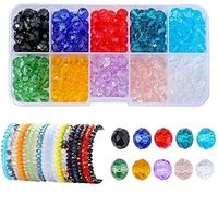 300Pcs Briolette Crystal Glass Beads Faceted Rondelle Shape Assorted Colors Spacer Loose Beads Bulk for DIY Bracelets Crafts Jewelry Making with Box (8MM Briolette) Lightinthebox - thumbnail