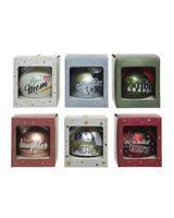 Homesmiths Christmas Bauble Glass Family Text Luxury Assorted 1 Piece