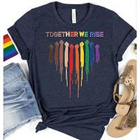 LGBT LGBTQ T-shirt Pride Shirts Rainbow Together We Rise Lesbian Gay T-shirt For Unisex Adults' Hot Stamping Pride Parade Pride Month Lightinthebox