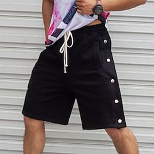 Men's Sweat Shorts Shorts Drawstring Plain Comfort Breathable Outdoor Daily Going out Fashion Casual Black Grey Lightinthebox