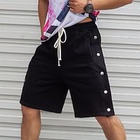 Men's Sweat Shorts Shorts Drawstring Plain Comfort Breathable Outdoor Daily Going out Fashion Casual Black Grey Lightinthebox - thumbnail