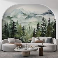 Landscape Marble Wallpaper Mural Art Deco Mountains Forest Wall Covering Sticker Peel and Stick Removable PVC/Vinyl Material Self Adhesive/Adhesive Required Wall Decor for Living Room Kitchen Bathroom miniinthebox