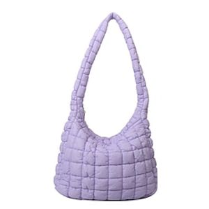 Women's Shoulder Bag Nylon Daily Zipper Large Capacity Foldable Lightweight Geometric Black White Purple miniinthebox