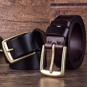 Men's Leather Belt Classic Jean Belt Black Coffee Dermis Retro Traditional Plain Daily Wear Going out Weekend miniinthebox