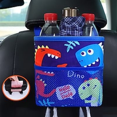 Car Cartoon Garbage Bin Car Seat Back Suspended Large Capacity Bucket Multifunctional Waterproof Storage Box 1PC Lightinthebox