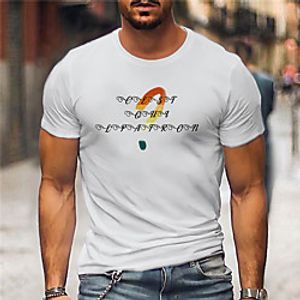 Men's Unisex Tee T shirt Shirt Hot Stamping Symbol Graphic Prints Print Short Sleeve Casual Tops Cotton Basic Designer Big and Tall Blue White miniinthebox