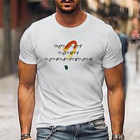 Men's Unisex Tee T shirt Shirt Hot Stamping Symbol Graphic Prints Print Short Sleeve Casual Tops Cotton Basic Designer Big and Tall Blue White miniinthebox - thumbnail