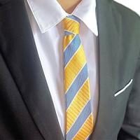 1Pc Man Necktie Width 8cm Orange Blue Striped Bridegroom Groomsman Tie Business Manager Tie Lightinthebox