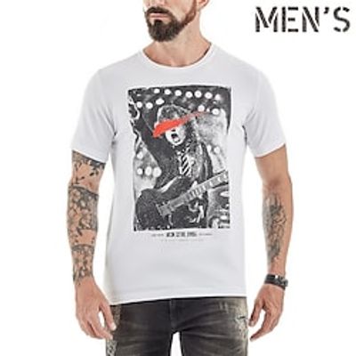 Men's T shirt Tee Tee Graphic Guitar Human Crew Neck Clothing Apparel 3D Print Outdoor Casual Short Sleeve Print Vintage Fashion Designer Lightinthebox